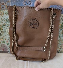 Tory Burch Marion Tan Pebbled Leather Bag