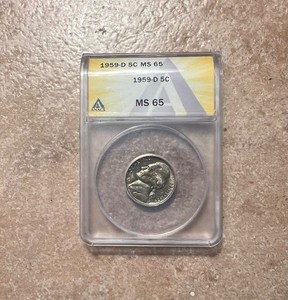 1959 d jefferson nickel MS-65, beautiful ( toned) coin!!