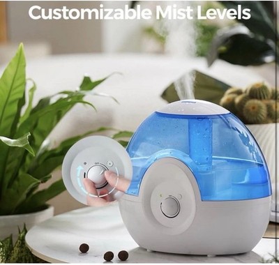 Silent Cool Mist Ultraschall Luftbefeuchter 28dB Leise Essy Clean & Nachtlicht 2,2L