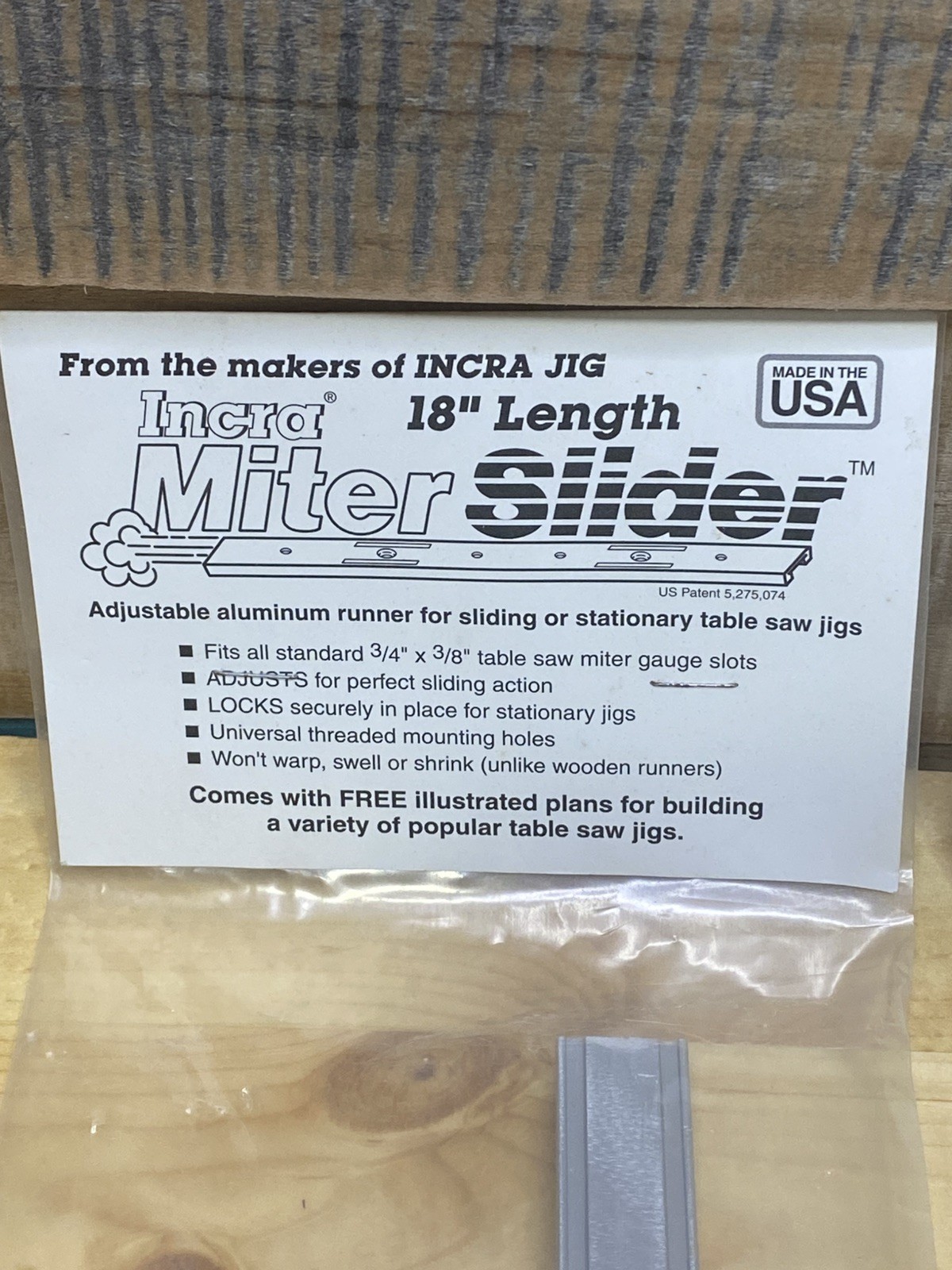 Lot of 2 INCRA Build-It System Miter Slider for Woodworking Jigs & Fixtures 18"