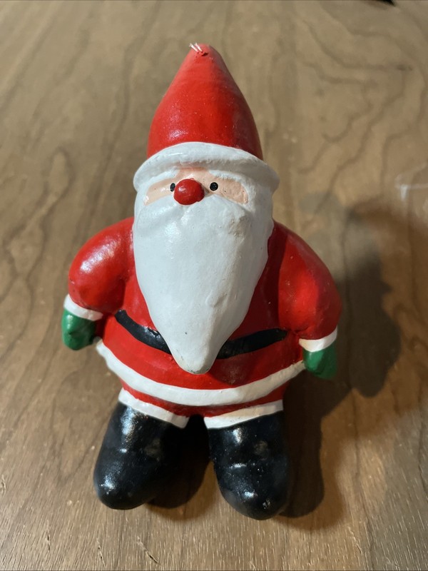 Dept 56 Santa Ornament Handpainted Philippines Paper Mache Vintage Christmas