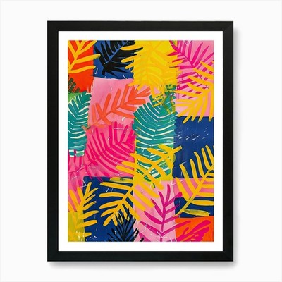 Velvet Foliage Matisse Style Art Pr Framed Wall Art Poster Canvas Print Picture