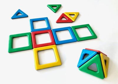 Magnetic Student Set in Multicolored - Math and Geometry Learning Toy Buildin...