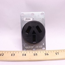 Leviton Flush Mount Single Power Outlet Non-Grounding 50 Amp 125/250V Black