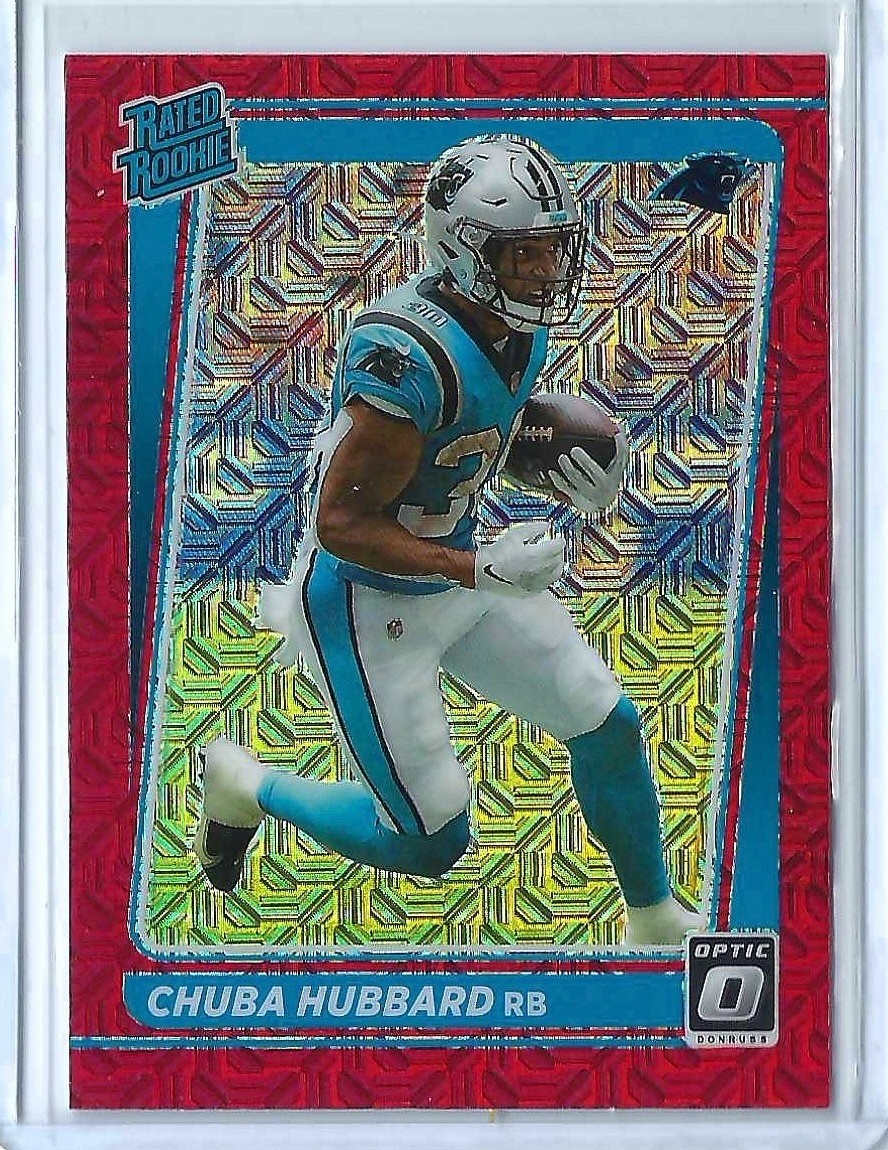 2021 Optic Red Mojo Rated Rookie CHUBA HUBBARD #225 B179