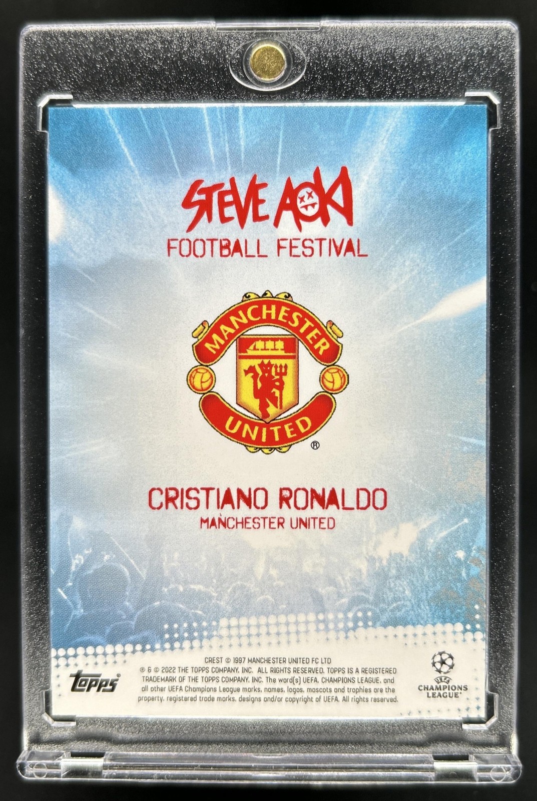 2021 Topps Football Festival by Steve Aoki UEFA Cristiano Ronaldo Blue #/49 view 2