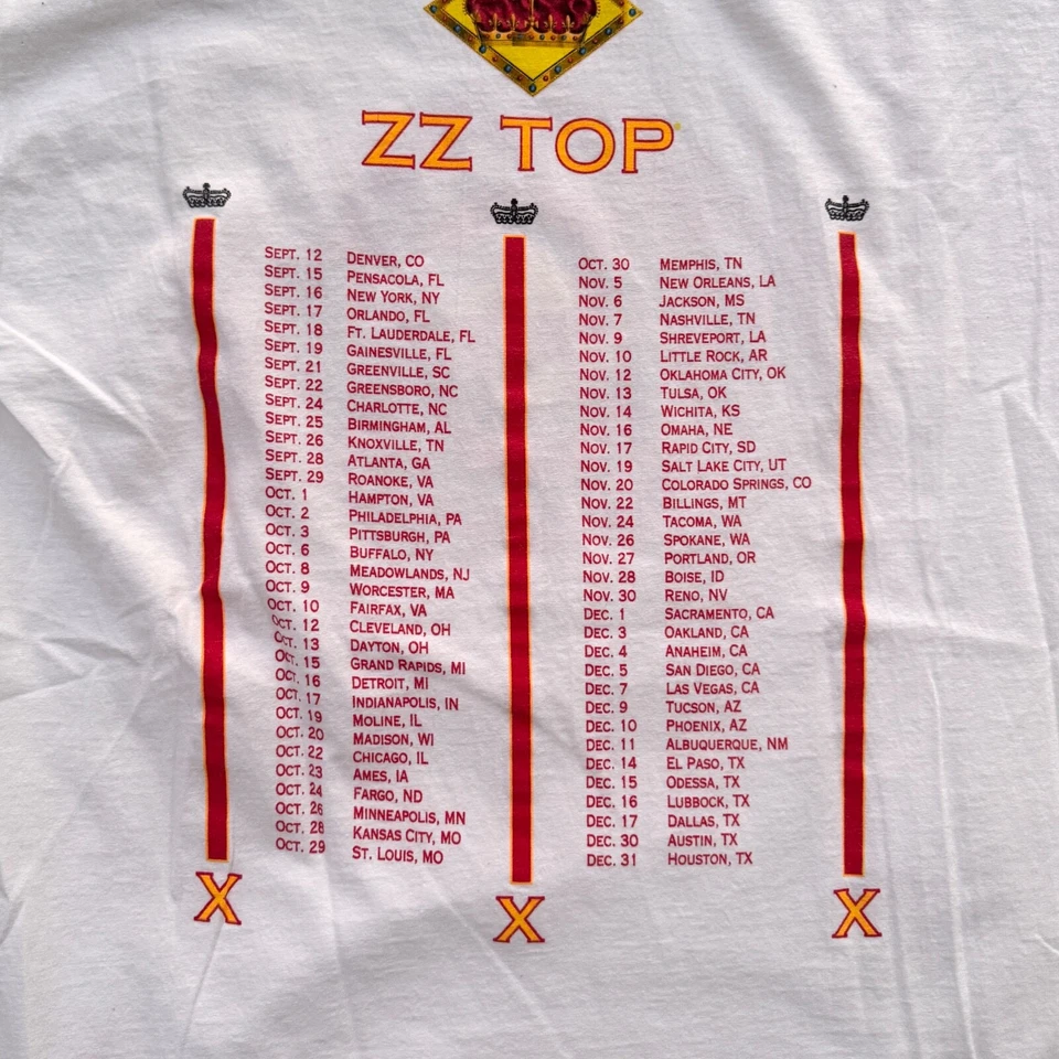 Camiseta de Colección 1999 ZZ Top XXX Tour Blanca Para Hombre Grande Torre Top Tours Banda de Rock Foto 4 de 4