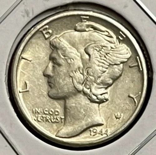 1944 D Mercury Dime  90% Silver XF Extra Fine to AU