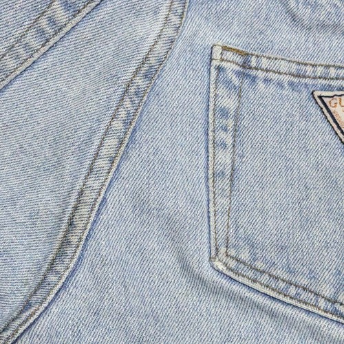 Vintage 90s Guess Jeans Boys 12 Youth Bermuda Shorts Light Denim Triangle 1994 - Picture 12 of 15