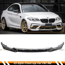 For 2016-2018 BMW F87 M2 Glossy Black CS Style Front Lip Spoiler Chin Splitter 
