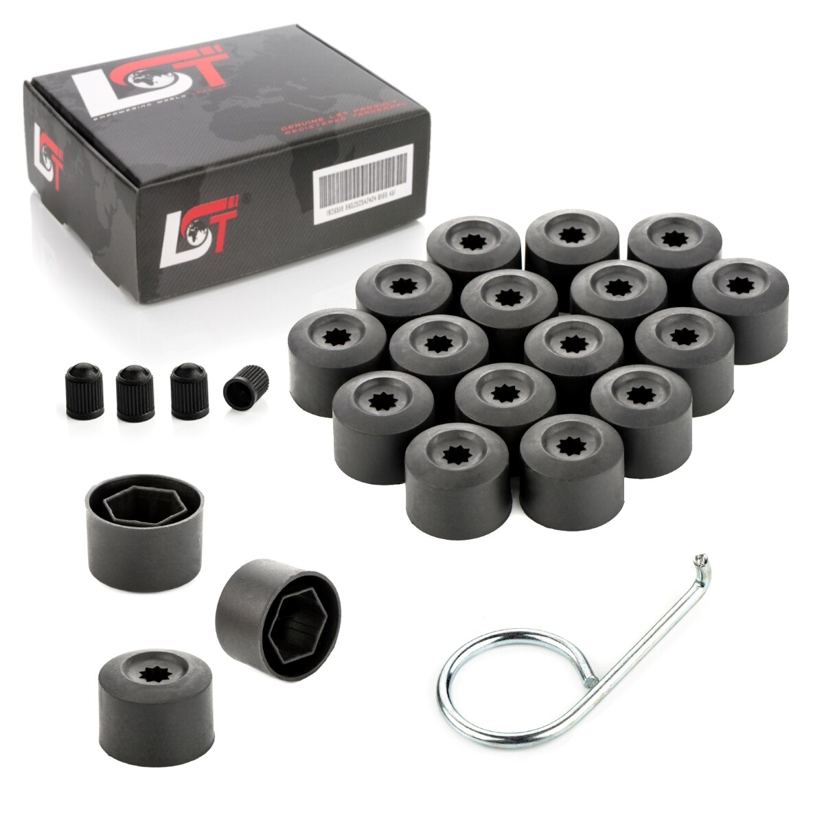 20X Wheel Nut Caps Black 17 Mm For DAIHATSU