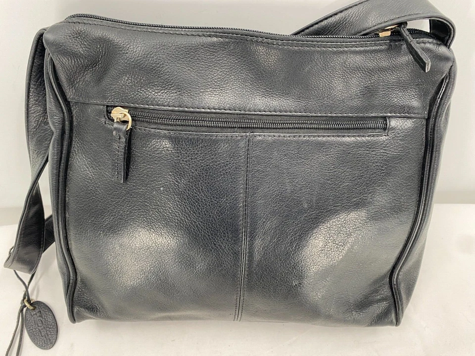 Bolso hobo de hombro de cuero de lujo negro Rolfs Canadá vintage Foto 4 de 4