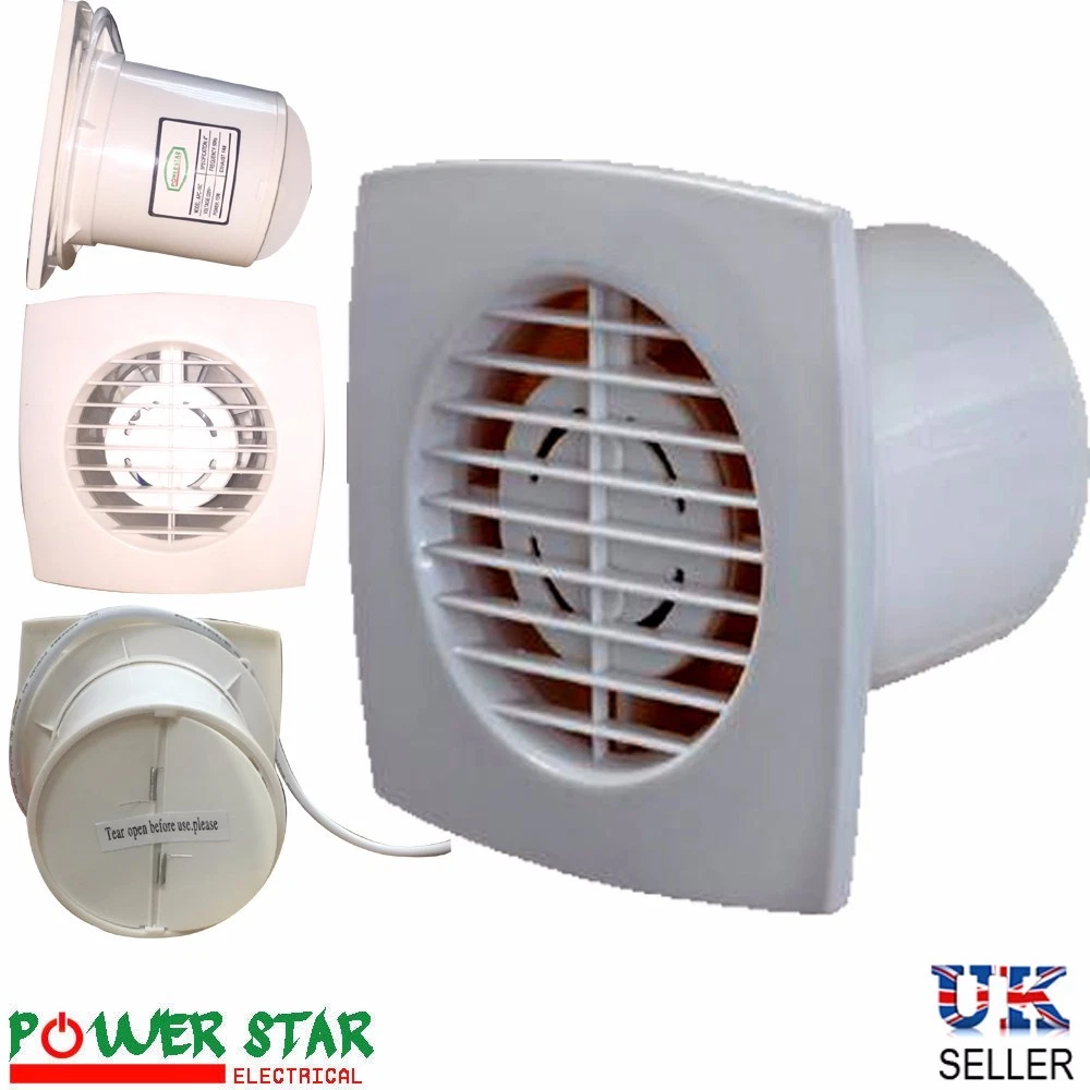 Slimline 100mm 4u0026#039;u0026#039; Ventilation Extractor PVC Kitchen Bathroom Wall  Ceiling Fan | eBay