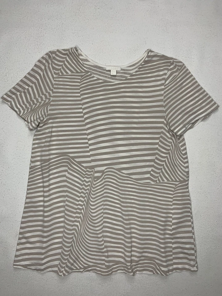 COS Damen Beige Gestreiftes Top T-Shirt Größe Small - Bild 1 von 4