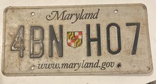 Vintage Maryland License Plate 4BN-HO7