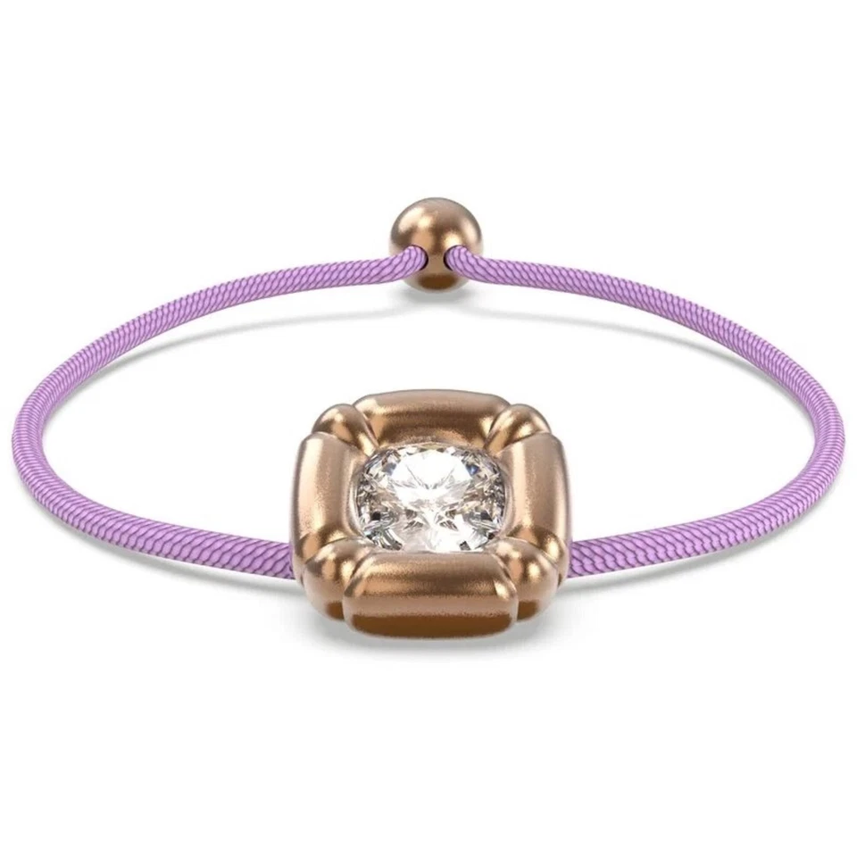 Swarovski Women's Bracelet Dulcis Rose Gold, Crystal, Purple Cord 5617983