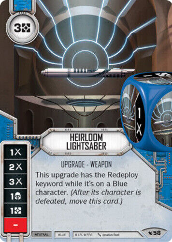 Star Wars Destiny: Heirloom Lightsable [como nuevo/casi nuevo] Legados SW Fantasy Flight Game - Imagen 1 de 1