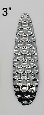 Fishing Spoon Flutter Hex 3.25'' Build your own Tackle SILVER Cheap Wholesale 8cm