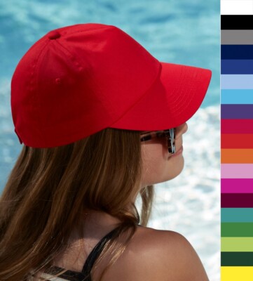 2 Stück Set Beechfield Kinder Baseball Cap Kappe Junior Original 5 Panel B10b NE