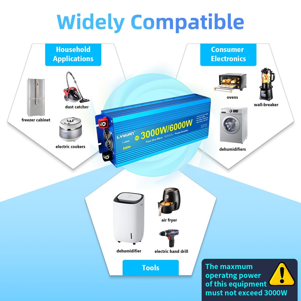 EDECOA 3000W/6000W Convertitore 12V 220V Invertitore Di Potenza Power - Foto 11
