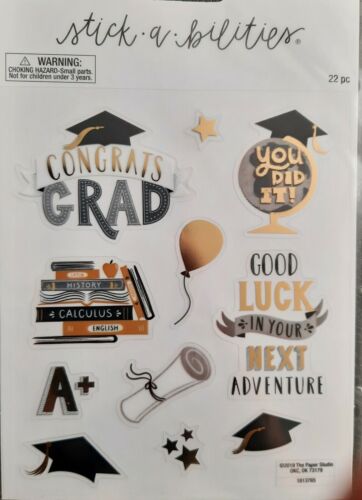 22 Graduation Stickers- 2 Sheets- New- The Paper Studio