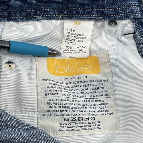 Vintage Bkle Rachael Bootcut Jeans Women Size 25 Blue Raw Hippie Boho Cowboy Y2K - Picture 9 of 11