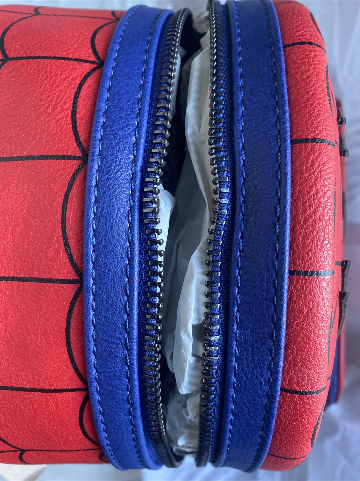 Spiderman SPIDER-MAN Loungefly COSPLAY Original Red + Blue Costume Mini Backpack image 8