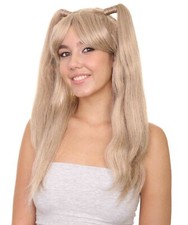 Adult Women's Long Blonde Ponytail Character Wig HW-1814