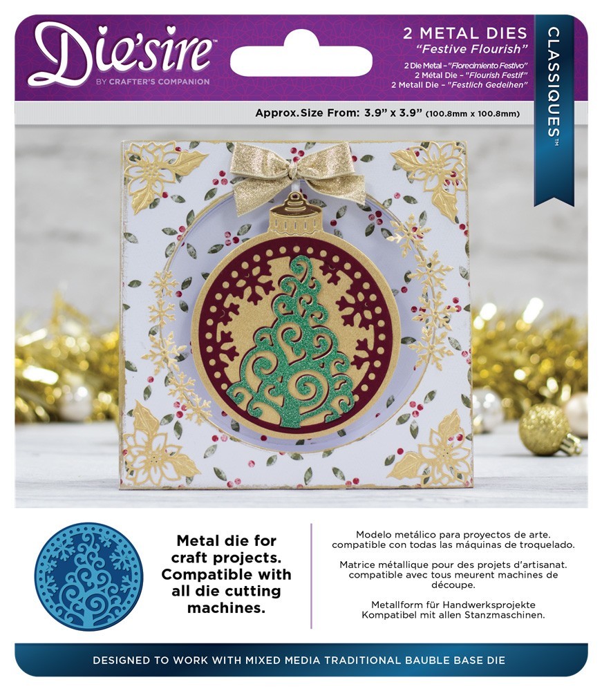 Festive Flourish - Crafters Companion Die'Sire Classiques Christmas Dies