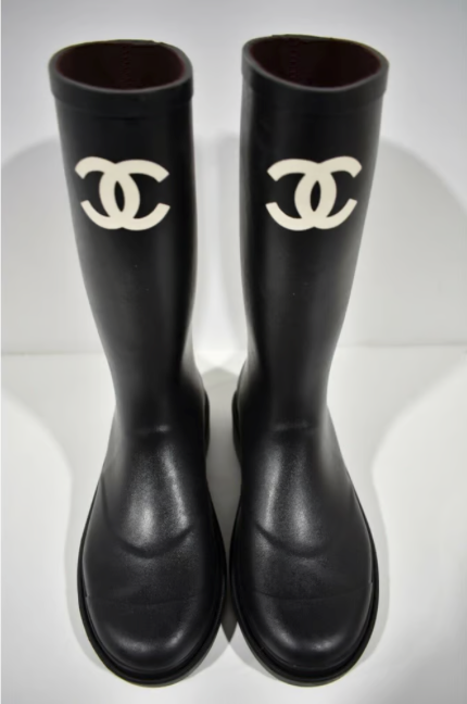 古着】希少CHANEL 黒 ワイドパンツ42インチ紙ダク付き