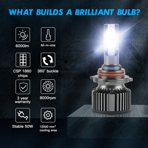 Bevinsee HB4 LED Fog Light Bulbs Fit VW for Tiguan 2007-2016 6000K Driving Lamp - Picture 9 of 12