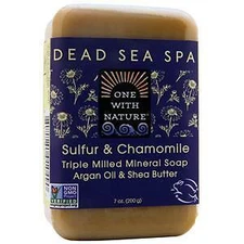 One With Nature Dead Sea Spa - Triple Milled Mineral Soap Sulfur & Chamomile