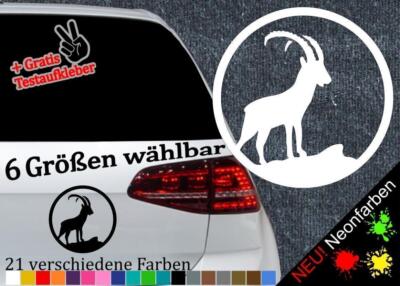 Steinbock Logo Aufkleber -6 Größen- Silhouette Gams Gebirge Sternzeichen Rehbock