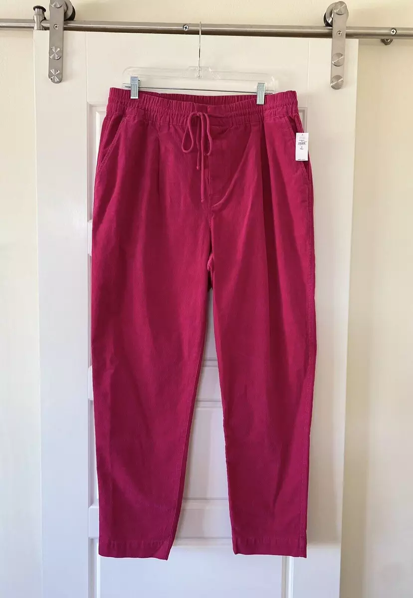 GAP High Rise Corduroy Jogger Pants Womens SZ 16 TALL Pink Elastic Tie  Waist NEW