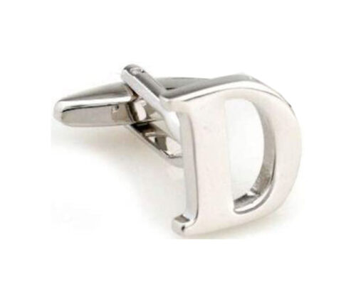 Mens initial letter silver alphabet cufflink cuff link wedding formal business - Picture 5 of 27