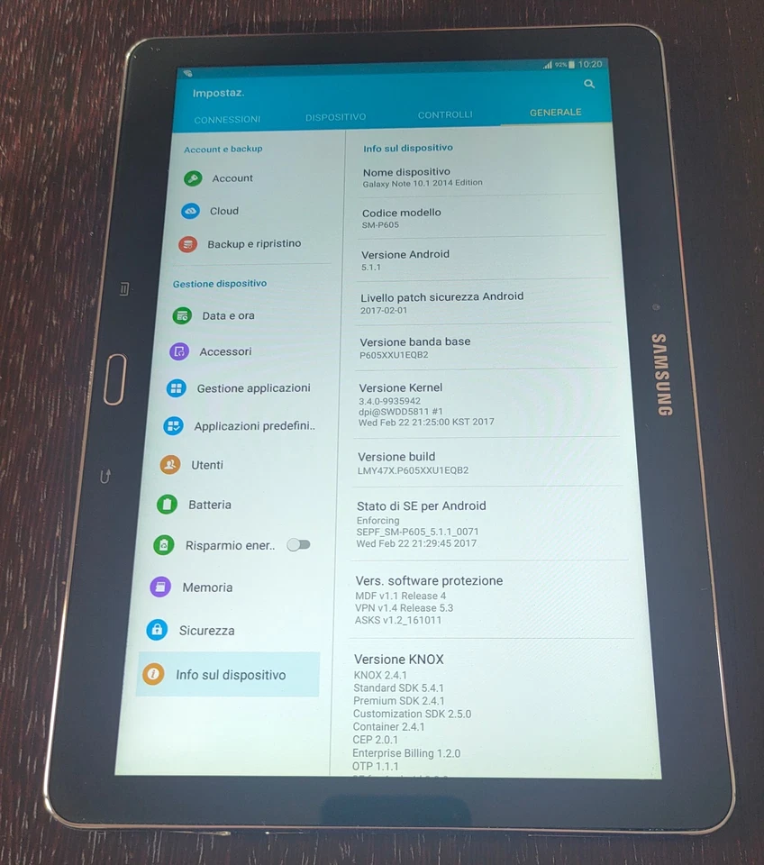 Samsung Note 10.1 2014 Edition - Modello SM-P605 - 4G LTE - WIFI - Immagine 3 di 4