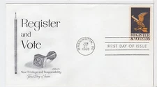 TurtlesTradingPost- Register And Vote Eagle 1968 #1344 FDC Artmaster Cachet