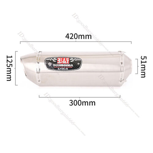 Sistema de escape tubo silenciador 51 mm 420 mm para Yamaha MT-09 FZ/FJ09 XSR900 2014-2020 - Imagen 4 de 13