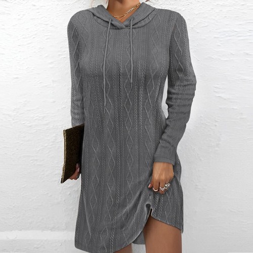Abito Maglione A Maniche Lunghe Da Donna Felpa Con Cappuccio Abito Maglione ☆ - Foto 10 di 19
