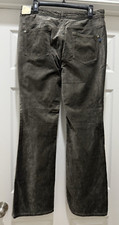 NWT Anthropologie Pilcro Demilune Boot Mid-Rise Velvet Flare Jeans MOSS Sz 32