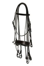 Adams-Tack hunter Leather Bridle with Leather Reins Single bridle
