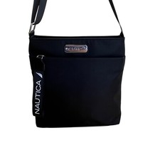 Nautica Diver Black Nylon With Adjustable Strap Zipper Pocket Crossbody Bag