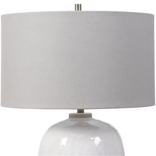 Uttermost Winterscape Ceramic and Steel Table Lamp in Cream-ivory/Nickel - Picture 3 of 7