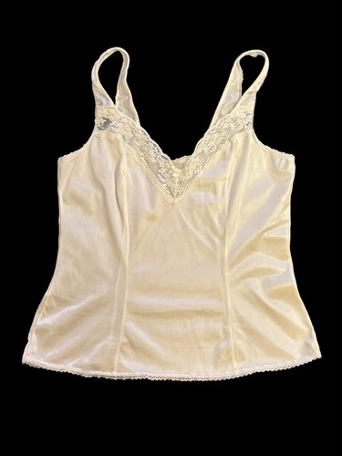 De Colección Estima Camisola Cami Sin Mangas Ribete de Encaje MUJER Top TALLA M Cami Tank