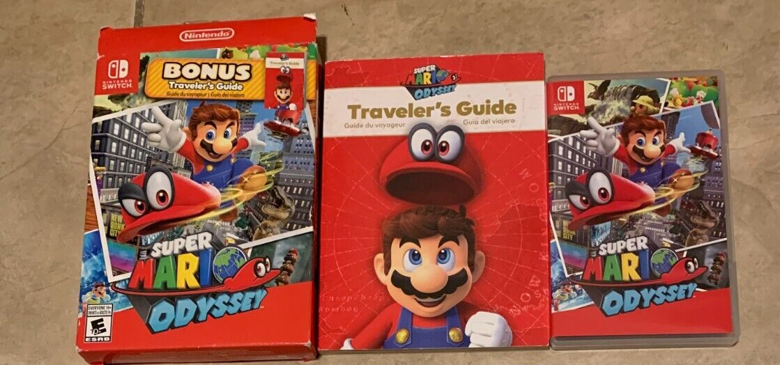 Super Mario Odyssey w/ Bonus Travelers Guide Complete in case