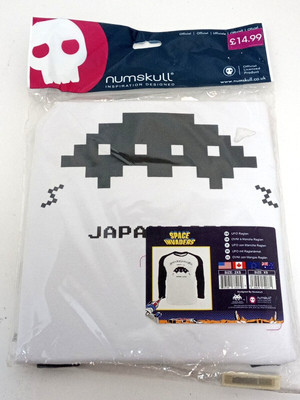 Gaming T-Shirt Size XS Space Invaders New With Tags Long Sleeve