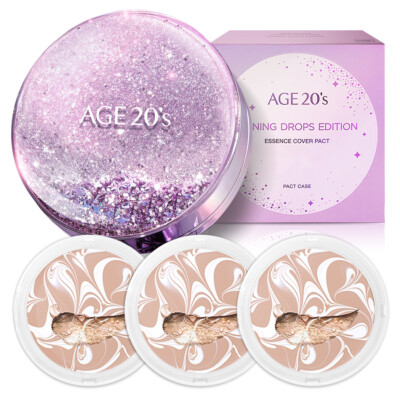 Age 20's Essence Cover Pact Shining Drop Limited Edition 1 Case+ 3 Refills