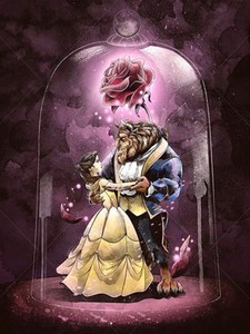 Cartoon Beauty Beast Rose Flower 5d Diamond Painting Full Drill Embroidery 3380 Ebay