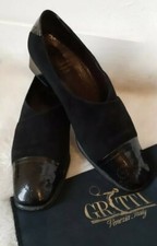 Gritti Vintage  Damenschuhe Schuhe Gr. 38 Schwarz echt Leder Italien 