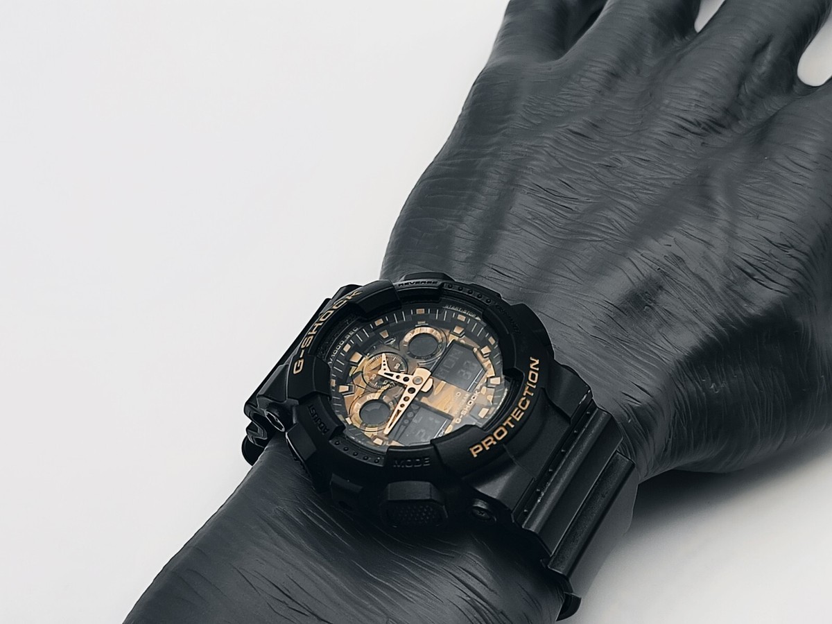 Casio G Shock GA-100CF-1A9JF Camo Black Resin Quartz Analog